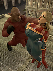 Super power in a big dick - Captain Marvel aliens fight by 3D Pose